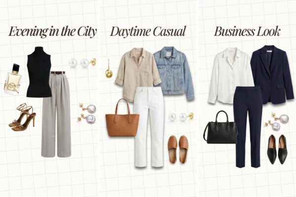 Trei ținute feminine: seară, casual, business