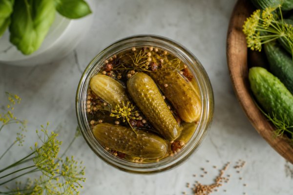 Castraveți murați în oțet: rețetă crocantă și aromată
